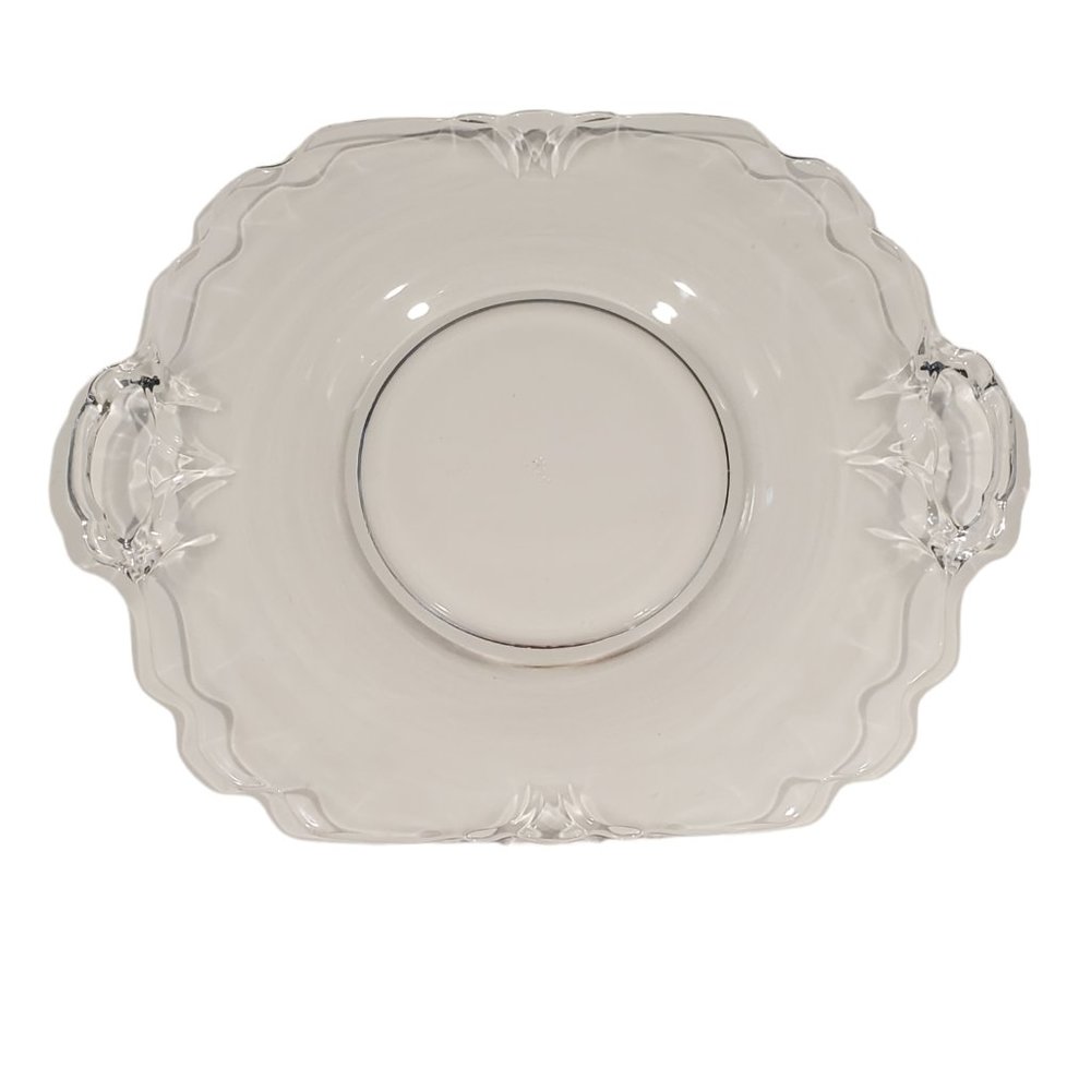 Heisey & Company Glass Platter with Handles 12 Inches